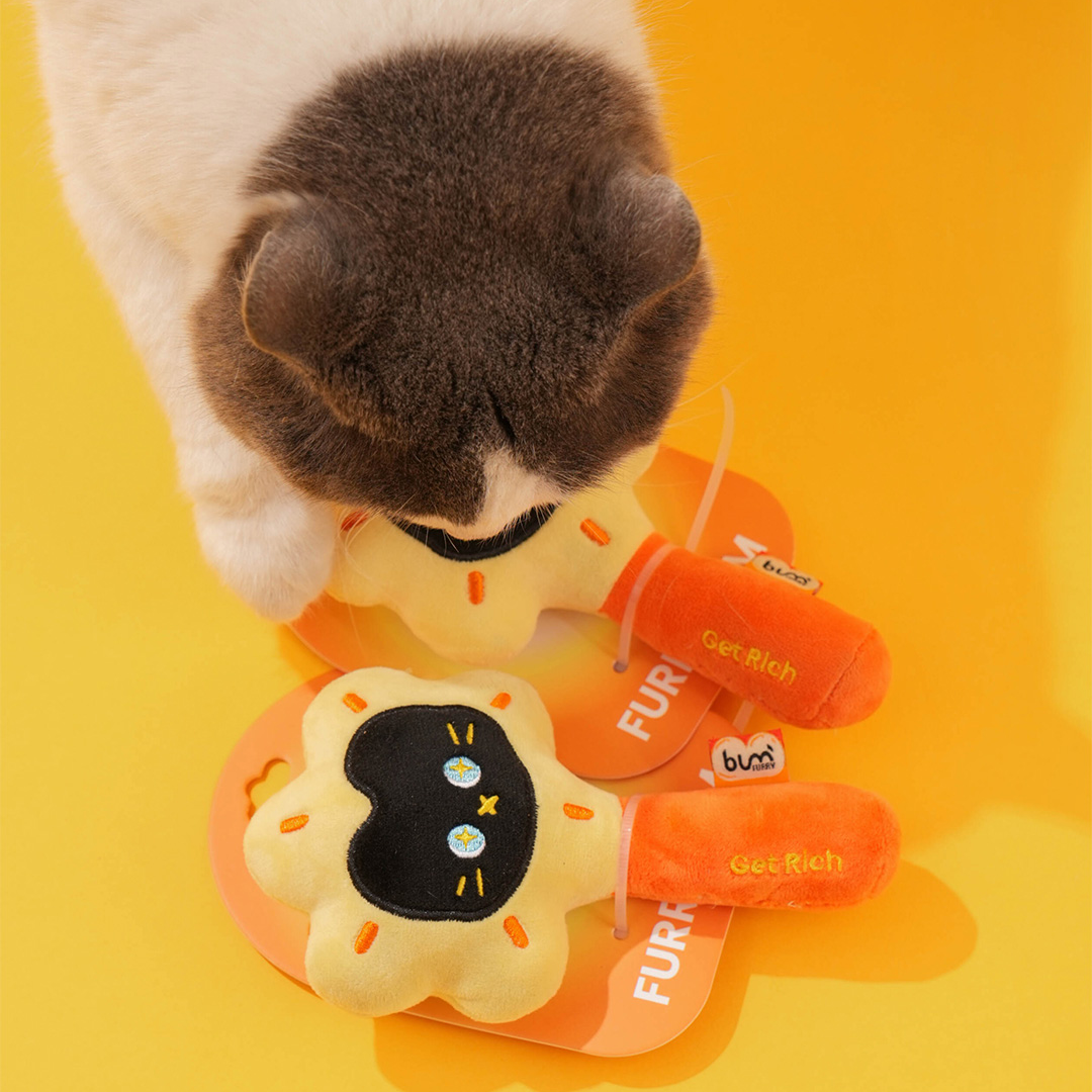 6.3'' Plush Rattle Cat Toy - Catnip Bell Pet Toy, Sun-Shaped Self-Play Boredom Buster for Cats