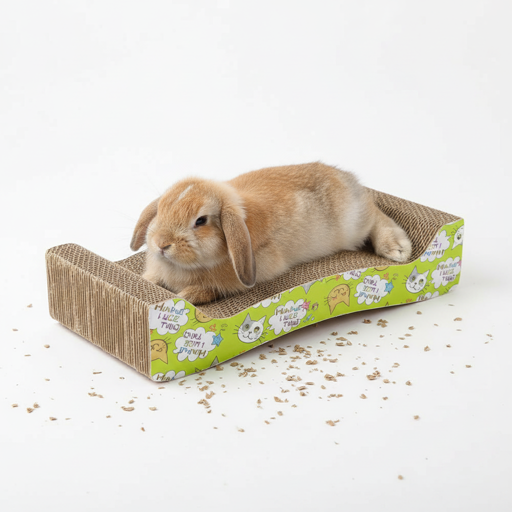 Double-Sided Cat & Rabbit Scratcher Bed with Catnip, 2 count