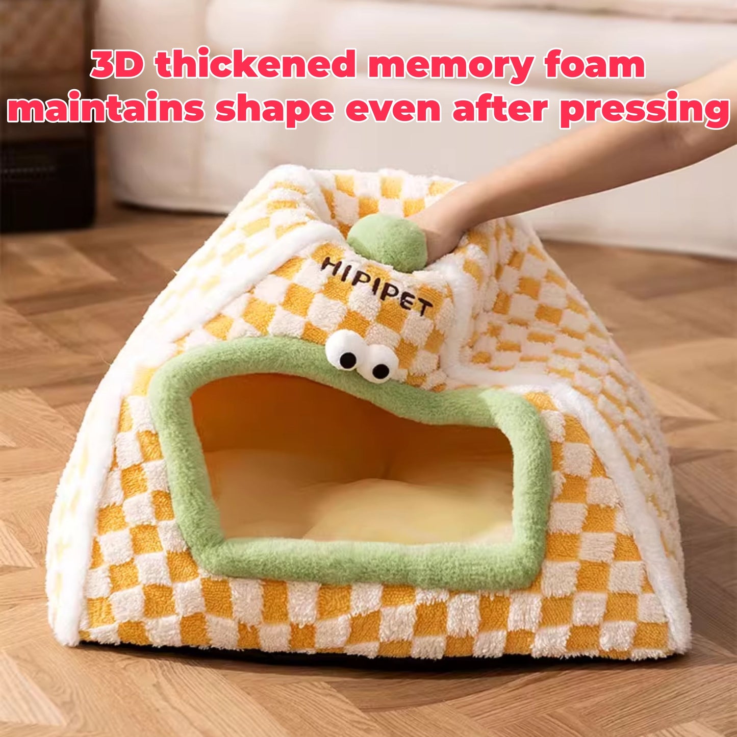 Winter Tent-Style Cat House - Soft Plush for Cozy Comfort, Stable Structure & Non-Slip Bottom, Warm Shelter for Indoor Cats & Small Dogs