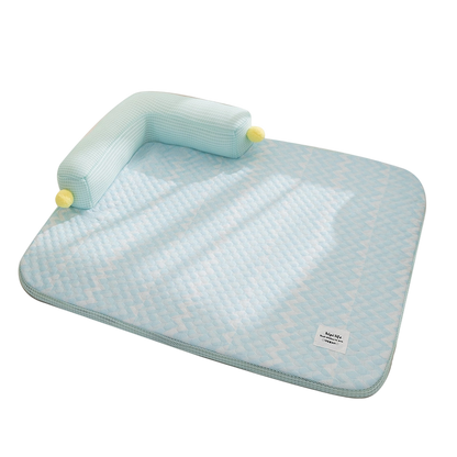 All-Season Ice Fabric Pet Pads with Cushioned Pillow, Quick-Drying, Reusable