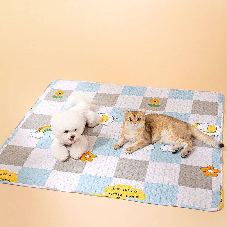 Non-Slip Washable Pet Mat - Reusable Dog Cat Sleep Pad, All-Season Litter Mat