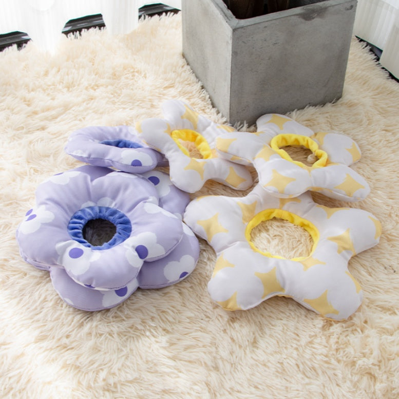 Soft Floral Cat Dog Cone - Waterproof Adjustable Recovery Collar, Anti-Lick/Bite Post-Surgery