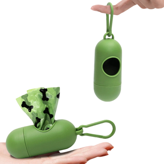 Dog Poop Bag Dispenser with 15 Unscented Bags - Durable Leak proof Pet Waste Holder