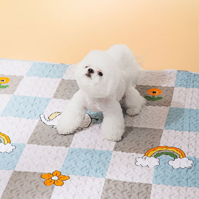 Non-Slip Washable Pet Mat - Reusable Dog Cat Sleep Pad, All-Season Litter Mat