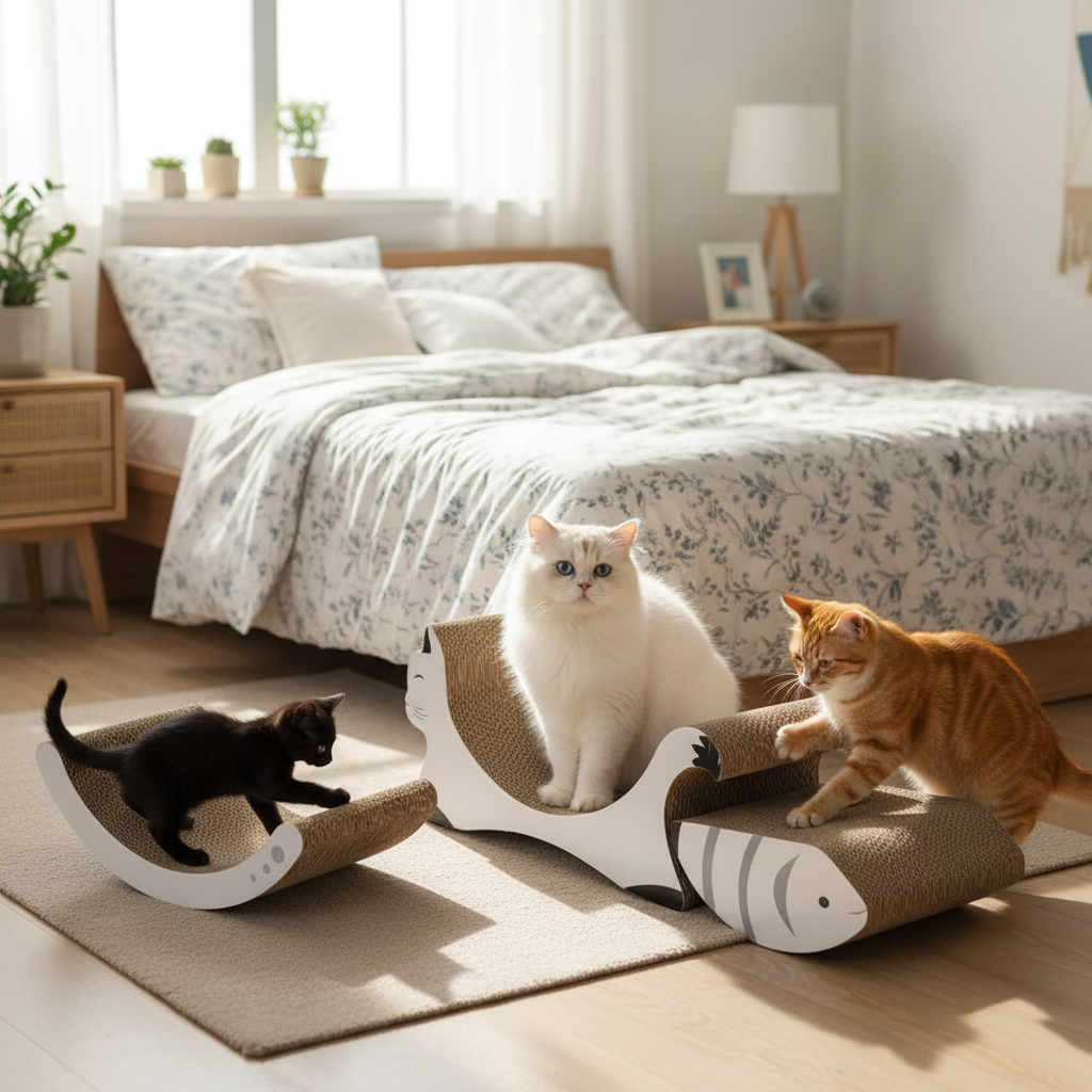 3 in 1 Cat Scratching Board, Double-Sided Usability for multi-cat families