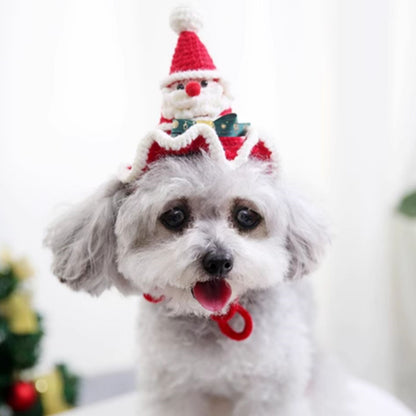 Pet Christmas Knit Hats - Small Cats Dogs Party Costume Headwear (One Size)