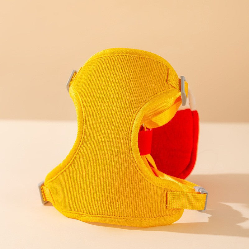 Dog Backpack Harness - Cute Detachable Hamburger Fries, Adjustable with Leash for Small Dogs