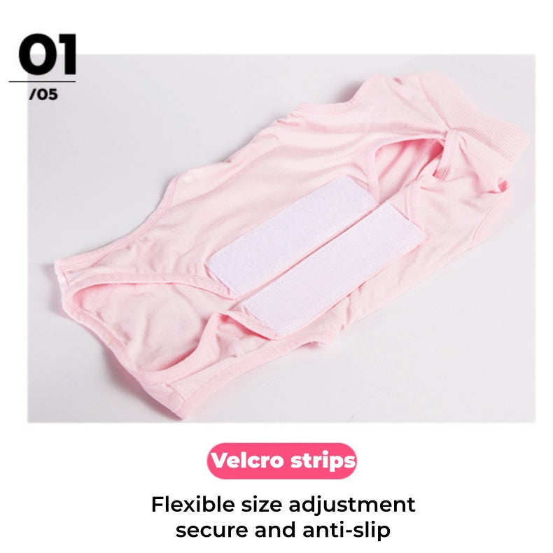 Cat Recovery Suit - Anti-Lick Breathable Elastic, Spay/Weaning Onesie S M L Pink/Blue/Purple