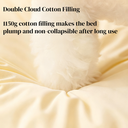 Pet Couch Bed - Removable Washable Cover, Pillow Included, Cute Lounge for Cats & Dogs with Floral Print & Ruffle Details