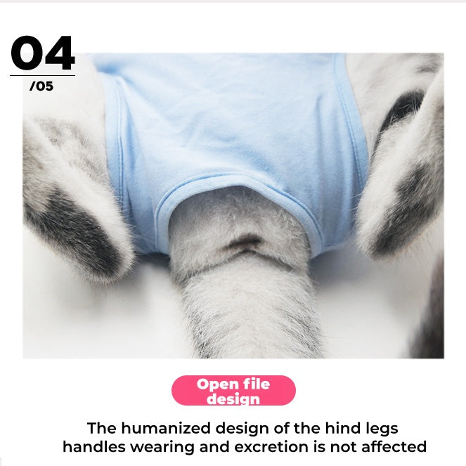 Cat Recovery Suit - Anti-Lick Breathable Elastic, Spay/Weaning Onesie S M L Pink/Blue/Purple