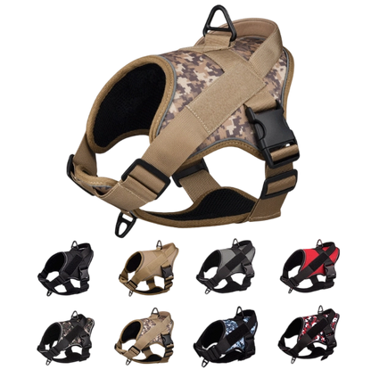 Dog Harness with Leash - Adjustable Reflective Waterproof, Camo Design for Dogs Walking