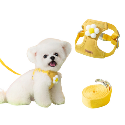 No Pull Dog Harness with Multi function Dog Leash - 3D Cartoon, Soft Adjustable No-Choke for Extra-Small/Small Medium Dogs