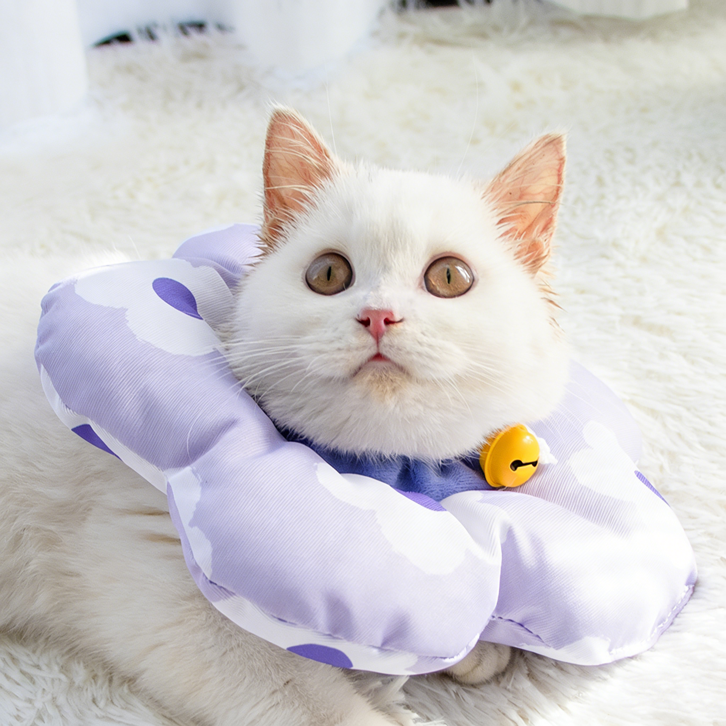 Soft Floral Cat Dog Cone - Waterproof Adjustable Recovery Collar, Anti-Lick/Bite Post-Surgery