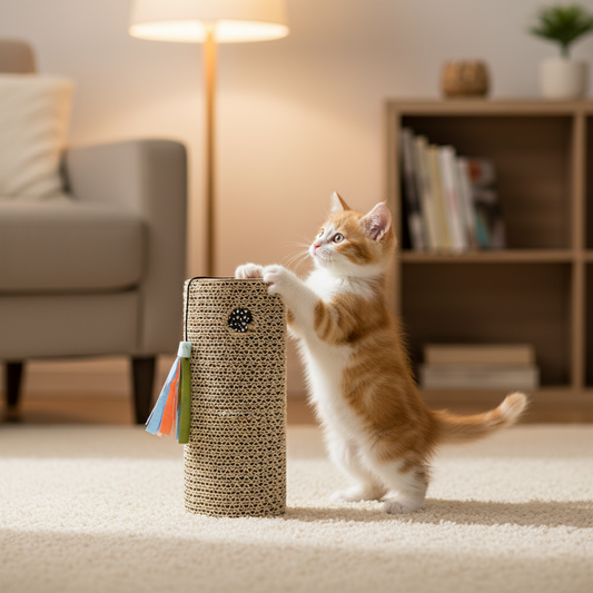 Cat Scratching Post with Ball, Roller Cat Toy with Catnip, 1 count