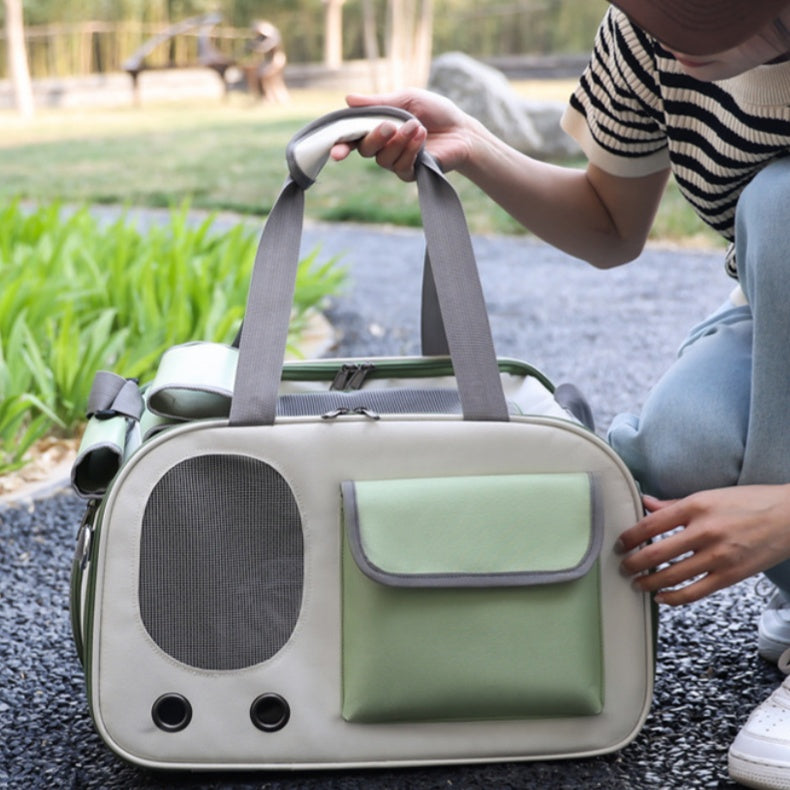 Cat Carrier Bag - Lightweight Collapsible, 11x18x10'' Breathable for Small/Medium Cats