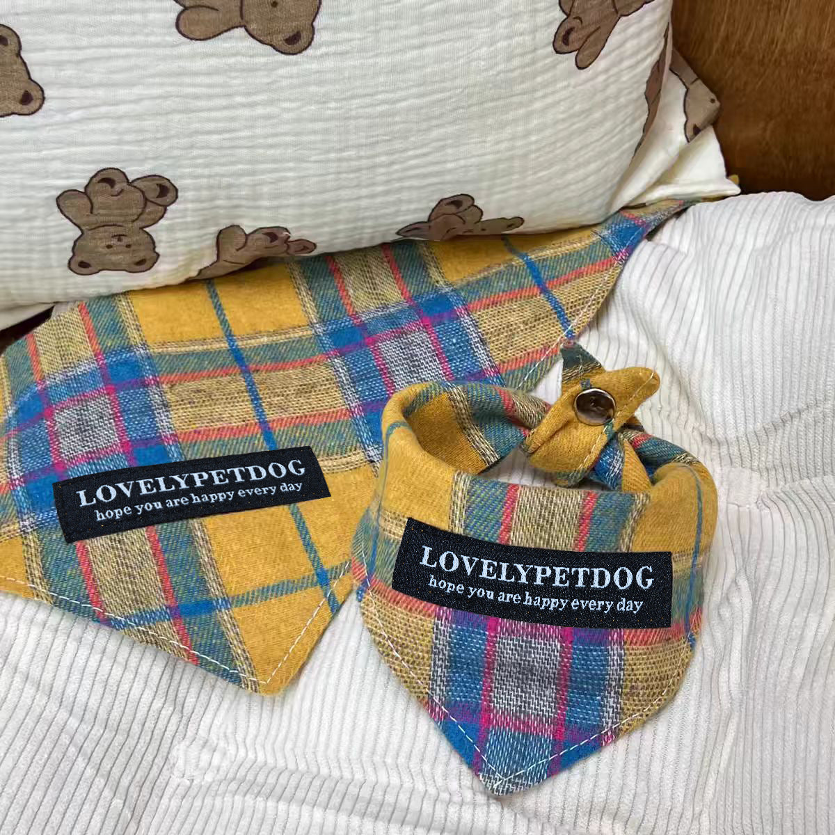 Pet Bandanas - Stylish Triangle Bib Scarf, Photo Prop Kerchief for Large Dogs Labrador & Daily Wear