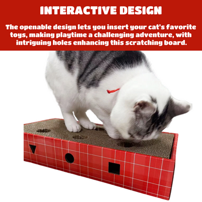 Interactive Cat Scratcher Carboard, Cat Puzzle Toy with Bell Ball