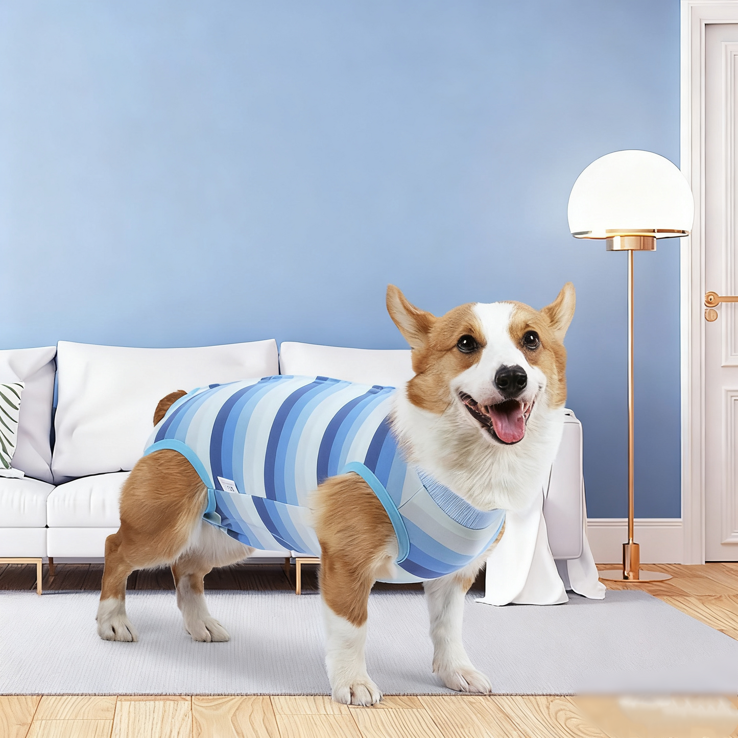 Small Dog Recovery Suit - Elastic Snap Closure, Anti-Lick Spay Surgery Onesie Pet Outfit