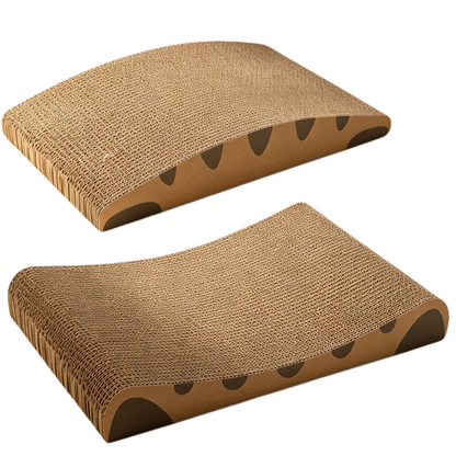Miaow & Meow | Curved Cat Scratcher Pad | Corrugated Cardboard Neck Support Cat Scratching Board | Thick Non Shedding Cat Scratch Lounge Bed | Kitty Grinding Claw Toy for Indoor Cats