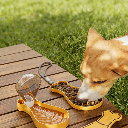 Cartoon Pet Travel Water Cup - 9.9 Oz Chicken Leg PP Food Holder for Dogs Cats