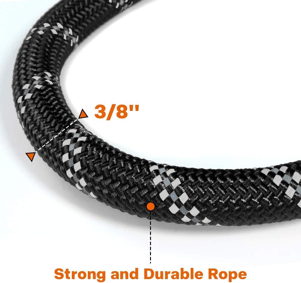 Rope Dog Leash 4-10 FT with Comfortable Padded Handle, Highly Reflective Threads Leash for Medium Large Dogs, 8 Colors