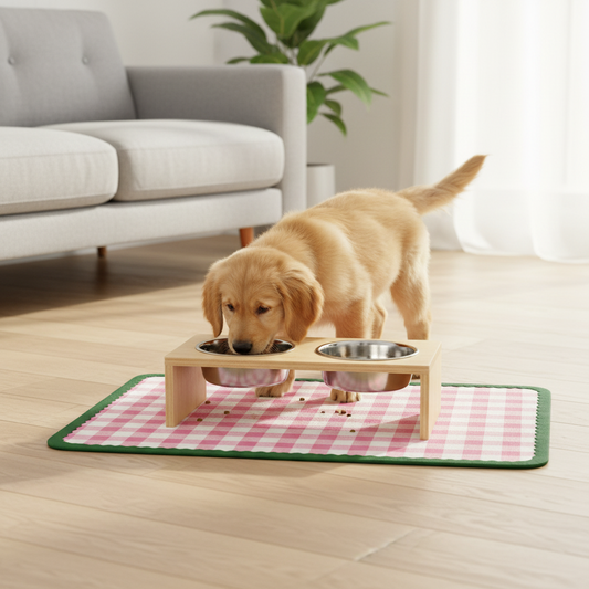PVC Waterproof Pet Feeding Mat - Non-Stick Hair Bite-Resistant Bowl Mat for Cats & Dogs
