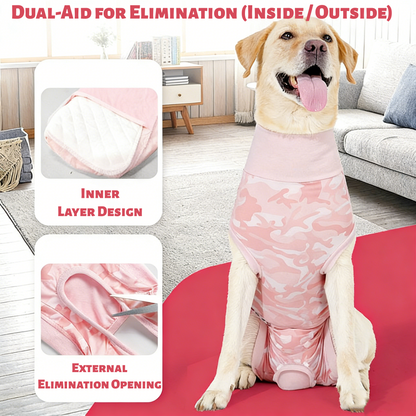Camouflage Dog Recovery Suit - Breathable Post-Surgery Anti-Lick Onesie, Reusable Pad-Friendly Neuter/Spay Suit