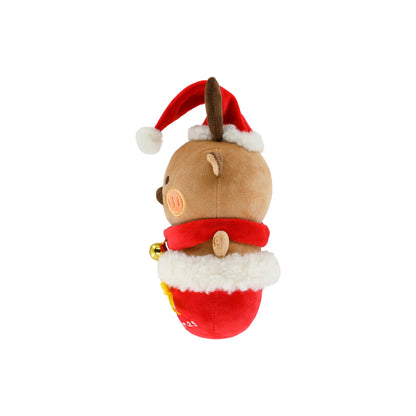 Christmas Reindeer Reveal Squeaky Plush Dog Chew Toy,  Red