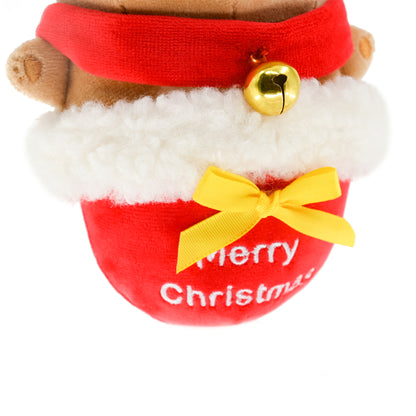 Christmas Reindeer Reveal Squeaky Plush Dog Chew Toy,  Red