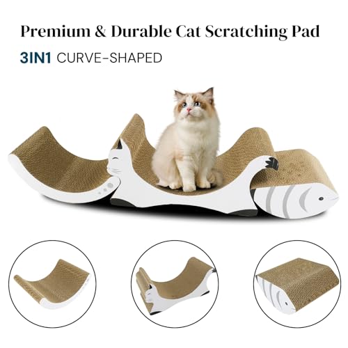 3 in 1 Cat Scratching Board, Double-Sided Usability for multi-cat families
