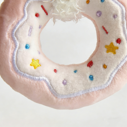 5.7" Squeaky Donut Dog Toy - Soft Plush Chew Toy, Interactive Tug-of-War, Durable for Small & Medium Dogs
