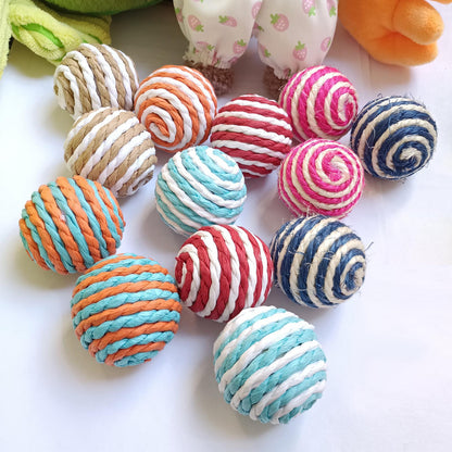Sisal Cat Toy Balls - 1.6inch Scratch-Resistant, Chew & Teething Interactive Cat Toys