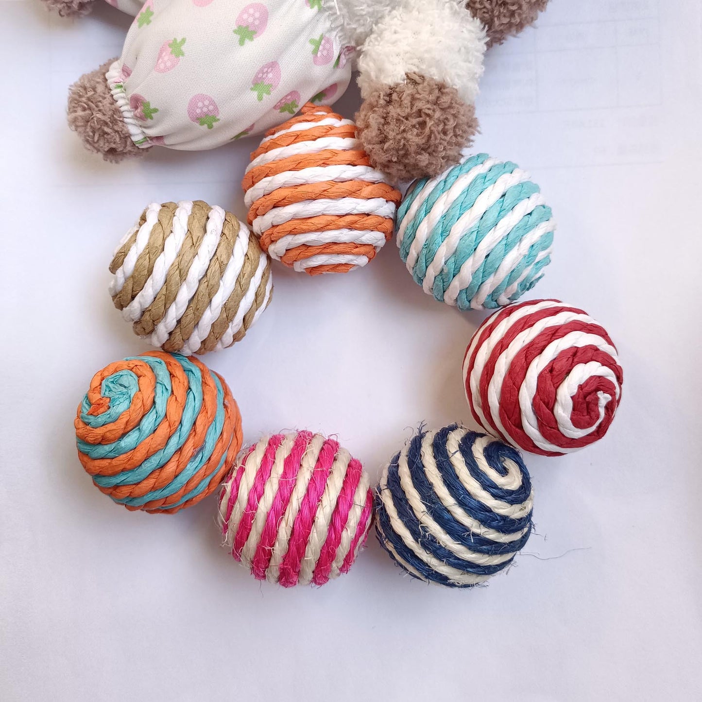 Sisal Cat Toy Balls - 1.6inch Scratch-Resistant, Chew & Teething Interactive Cat Toys