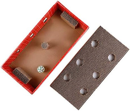 Interactive Cat Scratcher Carboard, Cat Puzzle Toy with Bell Ball