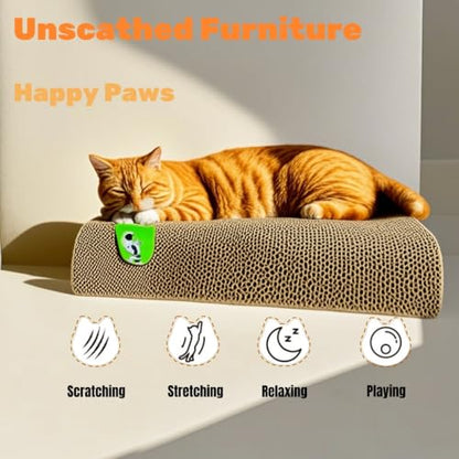 Double-Sided Cat & Rabbit Scratcher Bed with Catnip, 2 count