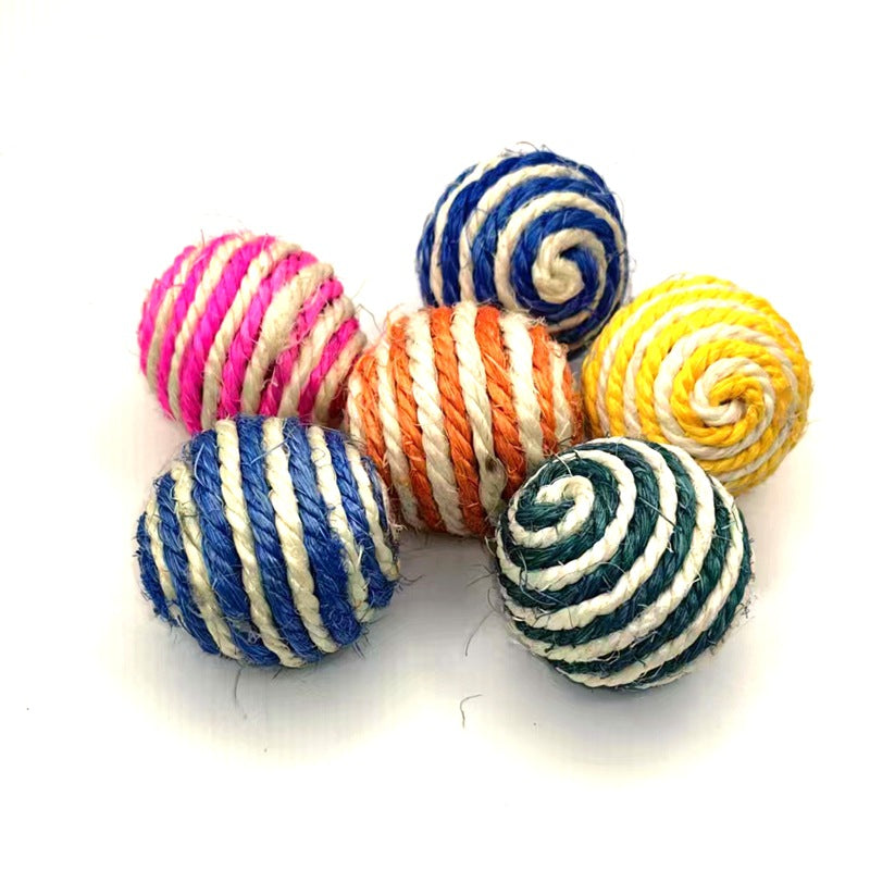 Sisal Cat Toy Balls - 1.6inch Scratch-Resistant, Chew & Teething Interactive Cat Toys