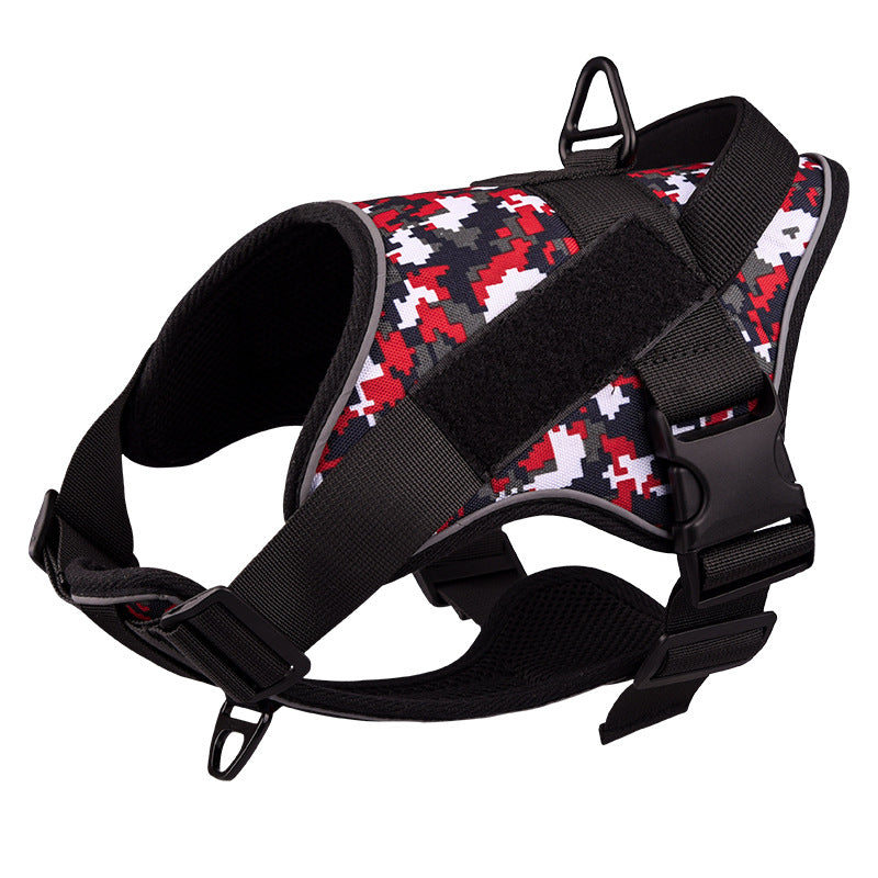 Dog Harness with Leash - Adjustable Reflective Waterproof, Camo Design for Dogs Walking