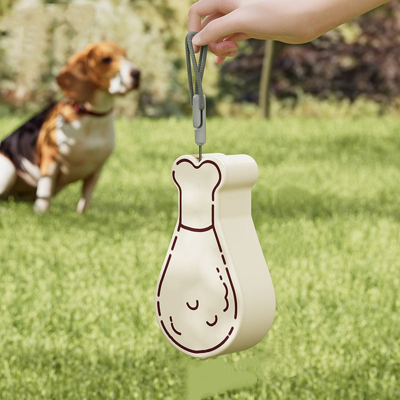 Cartoon Pet Travel Water Cup - 9.9 Oz Chicken Leg PP Food Holder for Dogs Cats