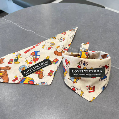 Pet Bandanas - Stylish Triangle Bib Scarf, Photo Prop Kerchief for Large Dogs Labrador & Daily Wear