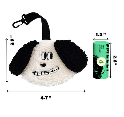 Cute Plush Dog Poop Bag Holder - Portable Dispenser for Walking Camping Travel