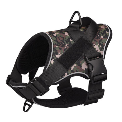Dog Harness with Leash - Adjustable Reflective Waterproof, Camo Design for Dogs Walking