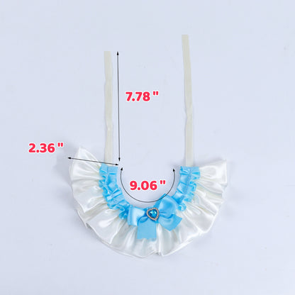 Cat Lace Bib Collar with Bow - Decorative Pet Scarf Bandana, Small Size Dress-Up Costume Accessories