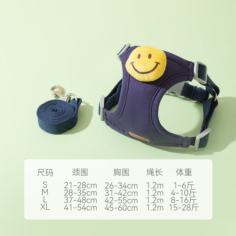 No Pull Dog Harness with Multi function Dog Leash - 3D Cartoon, Soft Adjustable No-Choke for Extra-Small/Small Medium Dogs