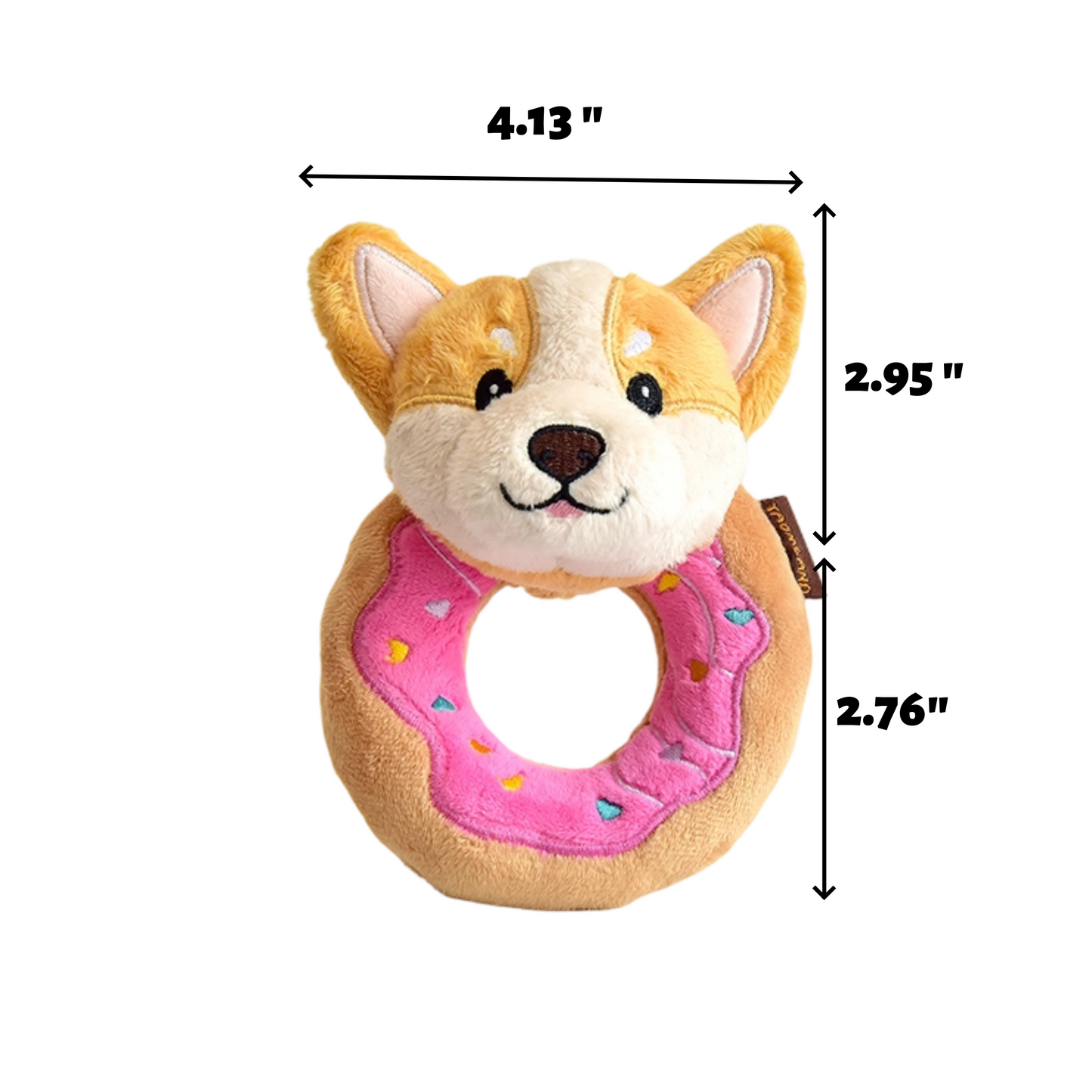 5.7" Squeaky Donut Dog Toy - Soft Plush Chew Toy, Interactive Tug-of-War, Durable for Small & Medium Dogs