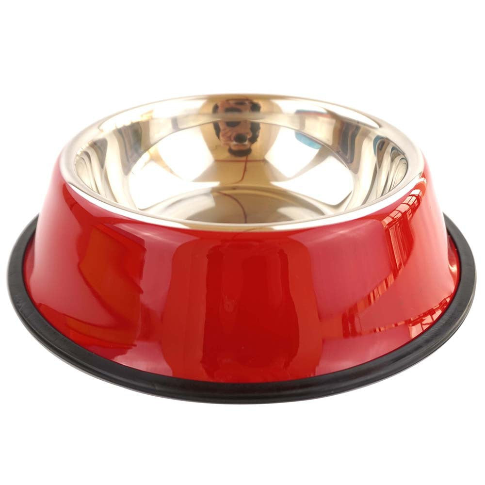 Stainless Steel Pet Bowl with Non - Slip Rubber Base, 7-74oz Universal for Cats & Dogs