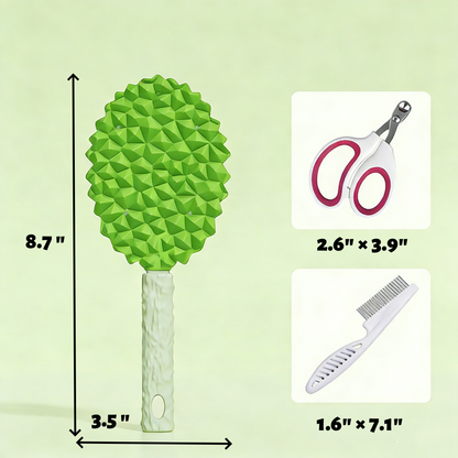 8.7" Durian Pet Massage Comb - Multi-Function Cat Hair Remover, Shedding Brush for Floating Fur Cleaning