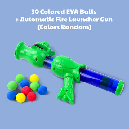 Cat Plush Ball Launcher Gun - Self-Play Interactive Cat Toy, Fuzzy Ball Fetch Toy for Indoor Cats