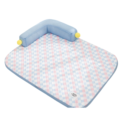 All-Season Ice Fabric Pet Pads with Cushioned Pillow, Quick-Drying, Reusable