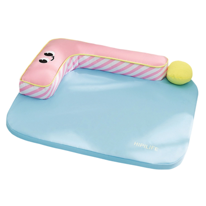 All-Season Ice Fabric Pet Pads with Cushioned Pillow, Quick-Drying, Reusable