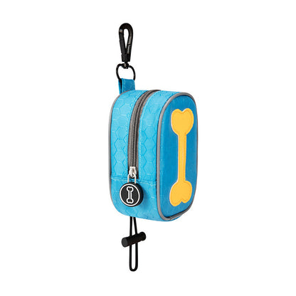 Dog Poop Bag Holder, Leash-Mounted Doggie Waste Dispenser - Soft Fabric Doggy Potty Pouch